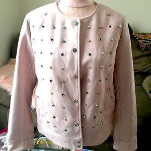 Zara blush pink studded jacket